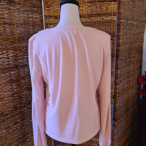 Sigrid Olsen Silk Long Sleeve Blouse Size Large Lined Lace Trim Neckline - Picture 4 of 5